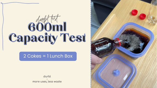 Durbl 600ml Silicone Lunch Box Capacity Test: Two Bottles of Coke, No More No Less