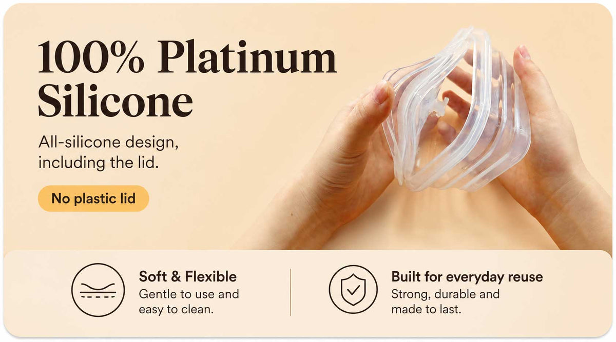 Durbl 100% platinum silicone food container with all-silicone lid