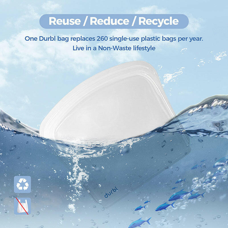 Eco-friendly reusable silicone bag floating in water