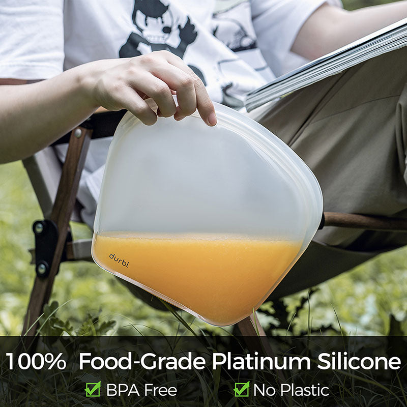 Zip Top Reusable 100% Platinum Silicone Container 3 Bag Set Food Grade in  2023
