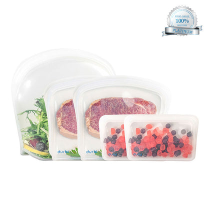 SET of Reusable Silicone Food Storage Bag, Zero Waste Food Storage